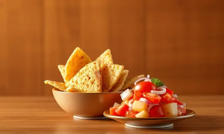 Acompanhamentos coloridos para churrasco como farofa e vinagrete em renderização 3D atraente.
