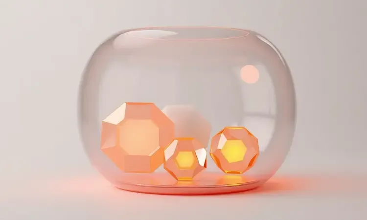 Visualização conceitual de diferentes tamanhos e capacidades de air fryers para famílias em 3D.