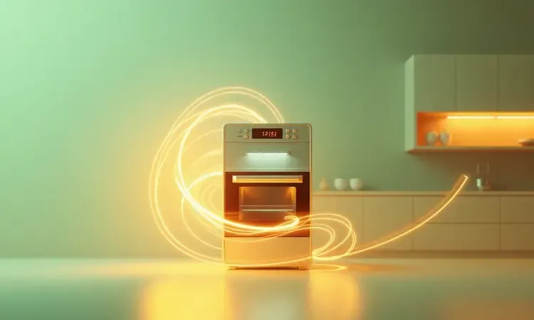 Representação visual de eficiência energética e economia em eletrodomésticos modernos.