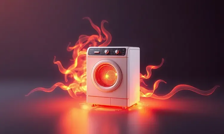 Representação visual de potência e ondas de calor em 3D renderizado com cores vibrantes.