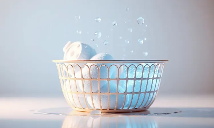 Representação conceitual 3D de limpeza e manutenção de uma cesta de air fryer brilhante e higienizada.