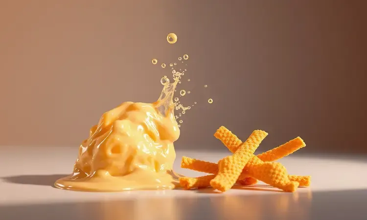 Imagem conceitual 3D comparando texturas para ilustrar erros ao reaquecer alimentos fritos.
