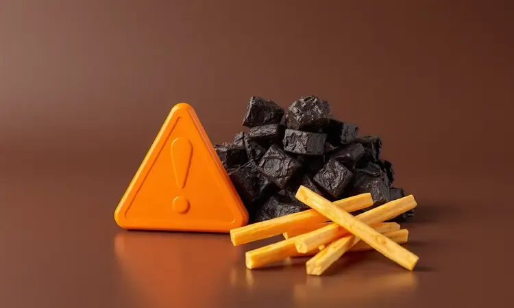 Ilustração conceitual comparando mandioca ressecada com mandioca perfeita na airfryer.