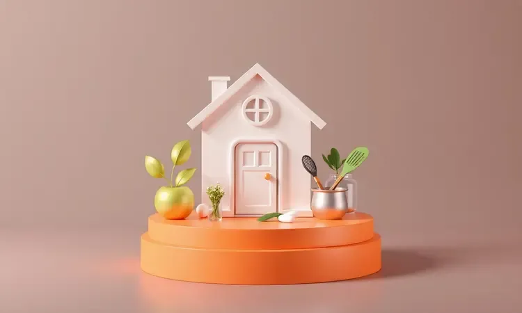 Ícones conceituais 3D representando diferentes estilos de vida e perfis de consumo saudáveis na cozinha.