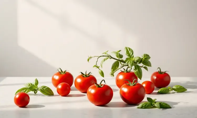 Seleção de diferentes tipos de tomates vermelhos e maduros para preparar um molho encorpado e saboroso.