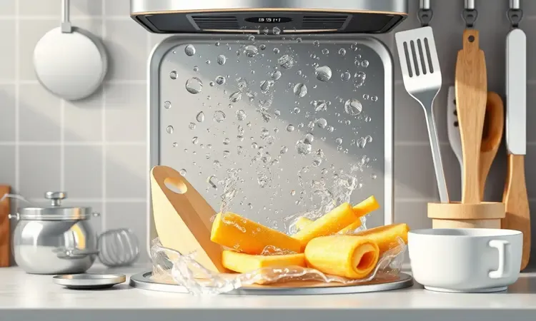Conceito de limpeza e manutenção de eletrodomésticos com foco em higiene.