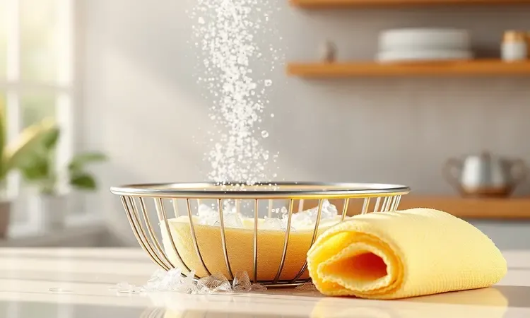 Cesto de fritadeira elétrica limpo e brilhante ilustrando a facilidade de manutenção e higiene.