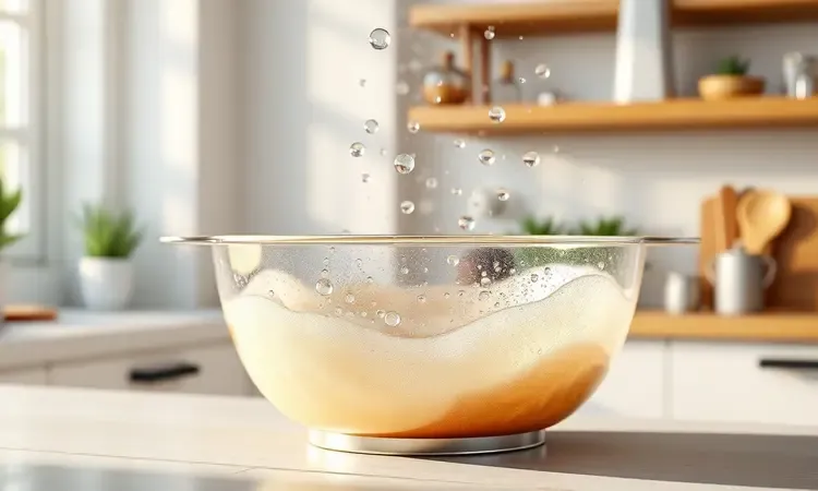 Cesto de fritadeira limpo com gotas de água destacando a facilidade de manutenção e revestimento antiaderente.