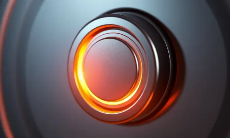 Close-up conceitual em 3D de uma resistência metálica circular brilhante e limpa, simbolizando a manutenção perfeita do aparelho.