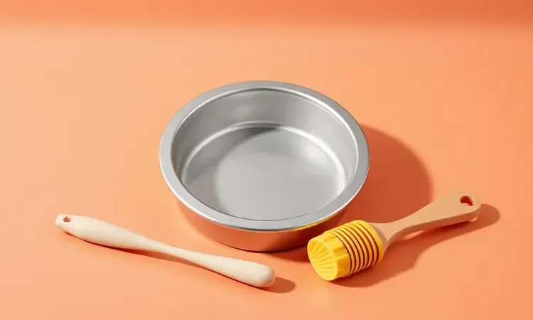 Acessórios de panificação estilizados como formas e pincéis para uso em fritadeiras elétricas.
