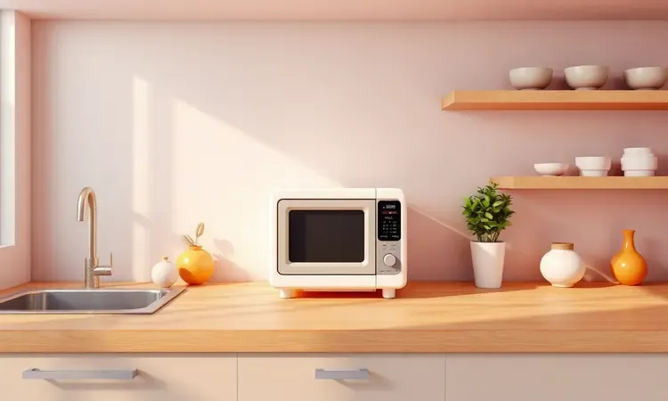 Cozinha moderna organizada com foco em um local seguro e ventilado para posicionar eletrodomésticos.