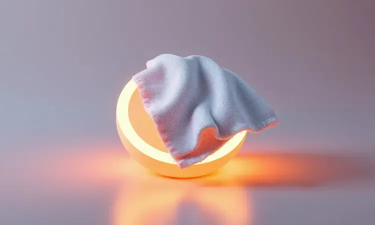 Representação visual de uma limpeza cuidadosa de um componente interno circular de fritadeira elétrica com iluminação suave.