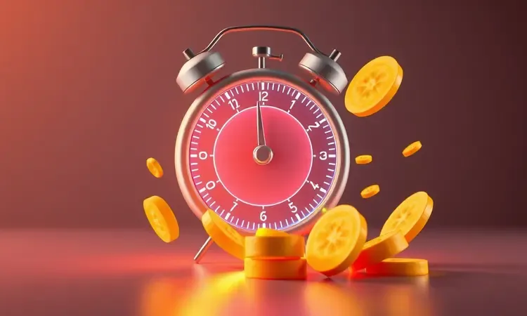Representação conceitual de tempo e temperatura para atingir o ponto ideal da banana na air fryer.