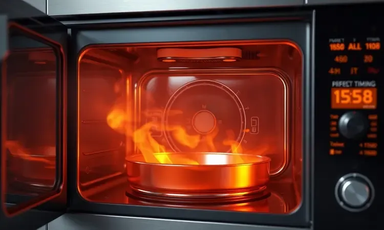 Representação conceitual de calor e tempo ideal para cozinhar frango na air fryer com brilhos dourados.