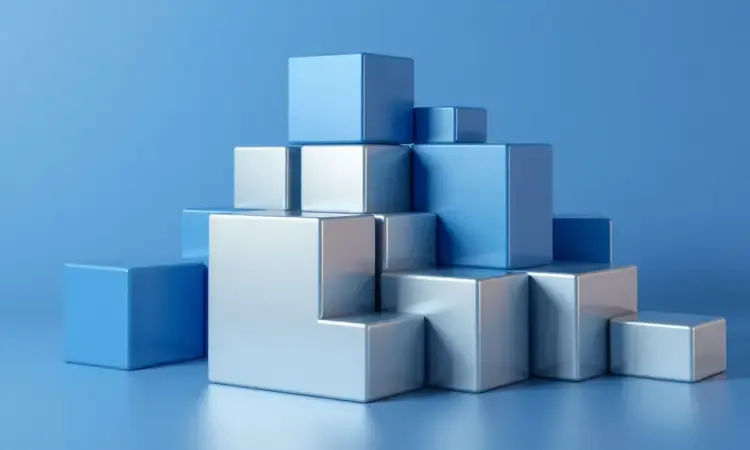Composição geométrica abstrata simbolizando a confiança e solidez de marcas de eletrodomésticos.